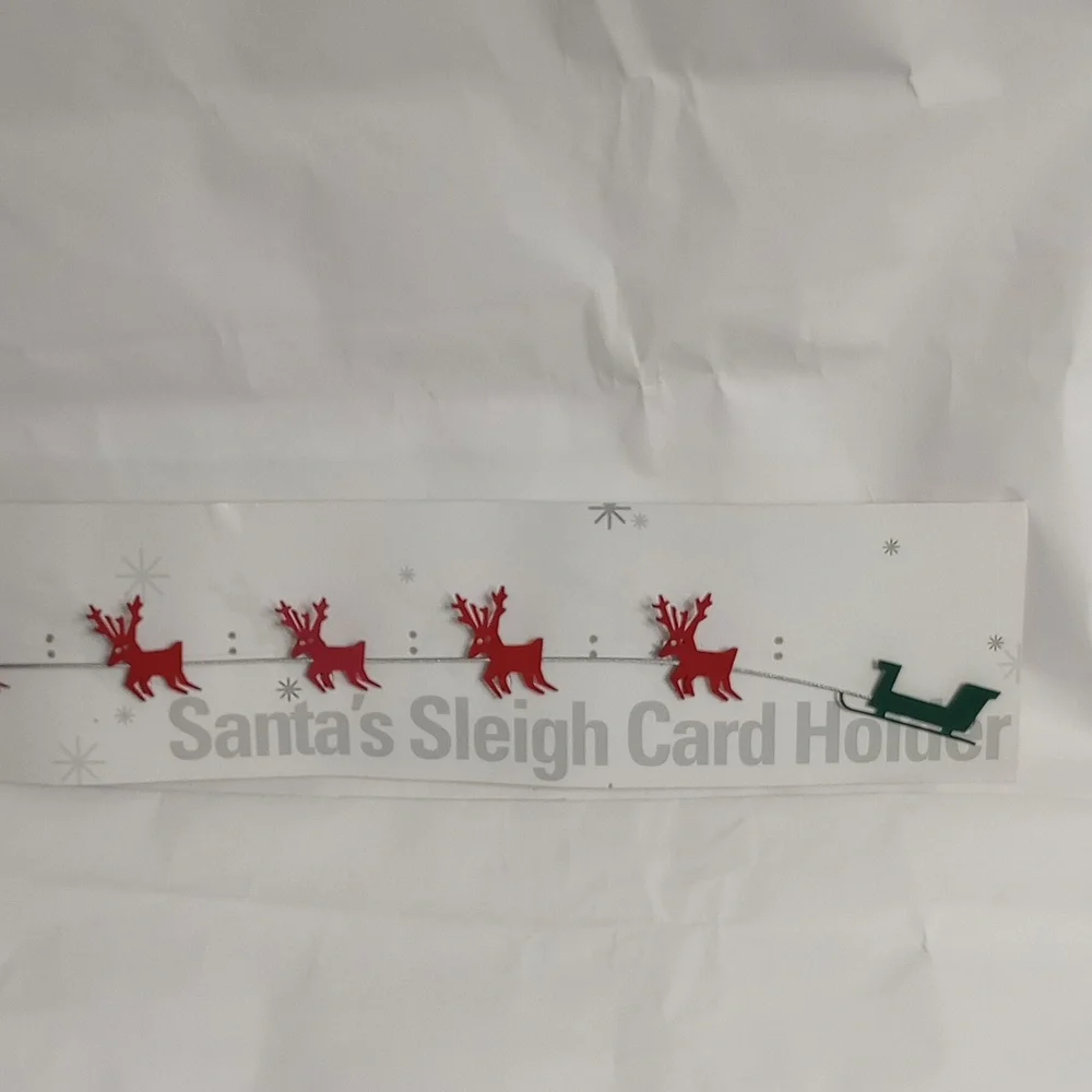 Santa's reindeer and sleigh card holder garland